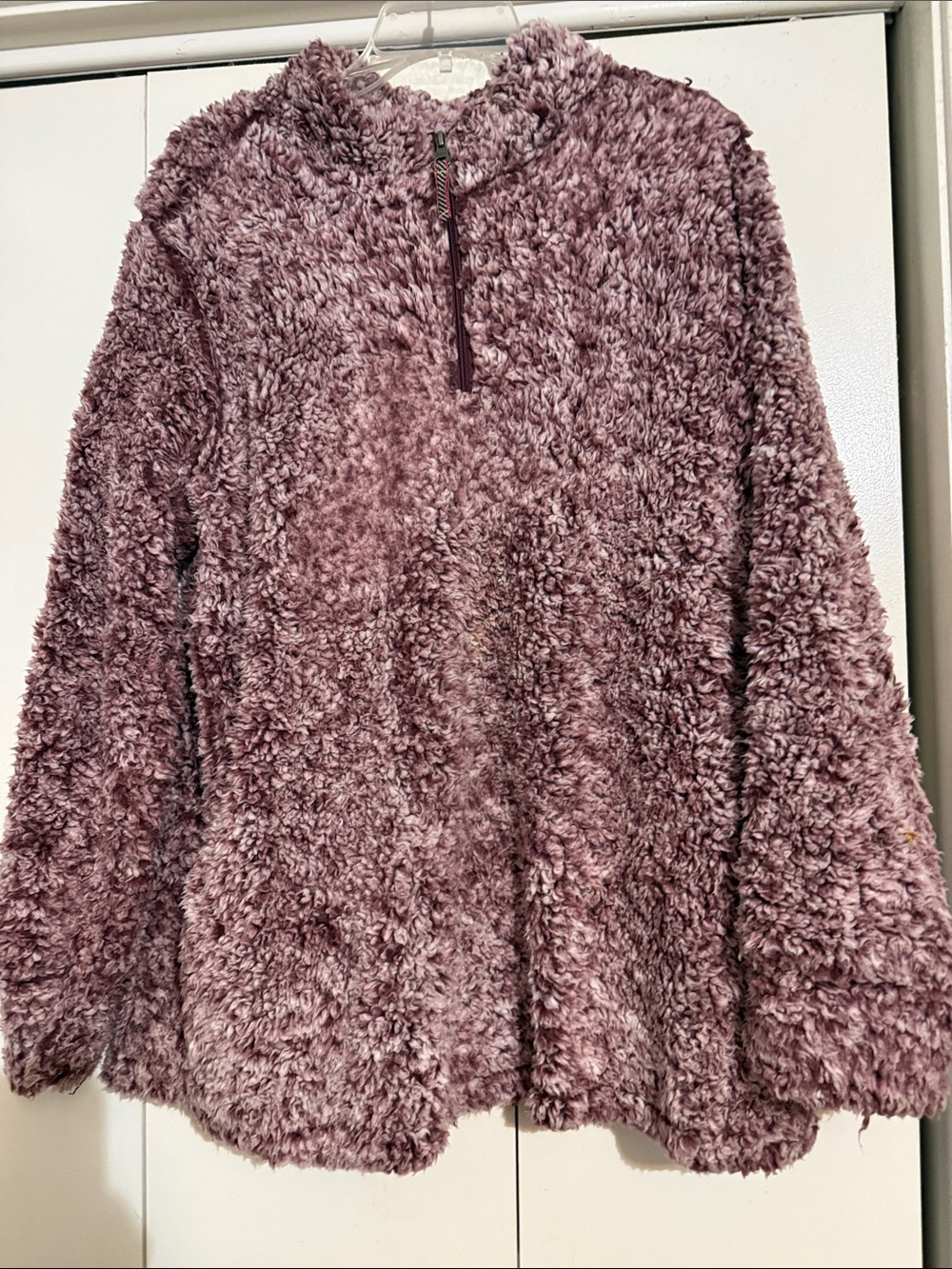 Weatherproof Plush Half-Zip Sherpa Pullover - Mauve